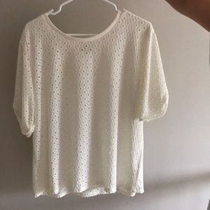 White netted shirt from Anthropologie